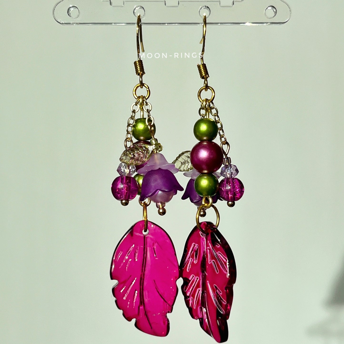 Midnight Magenta Forest - Handmade Earrings