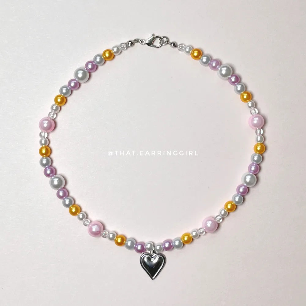 Pearly Heart - Handmade Necklace