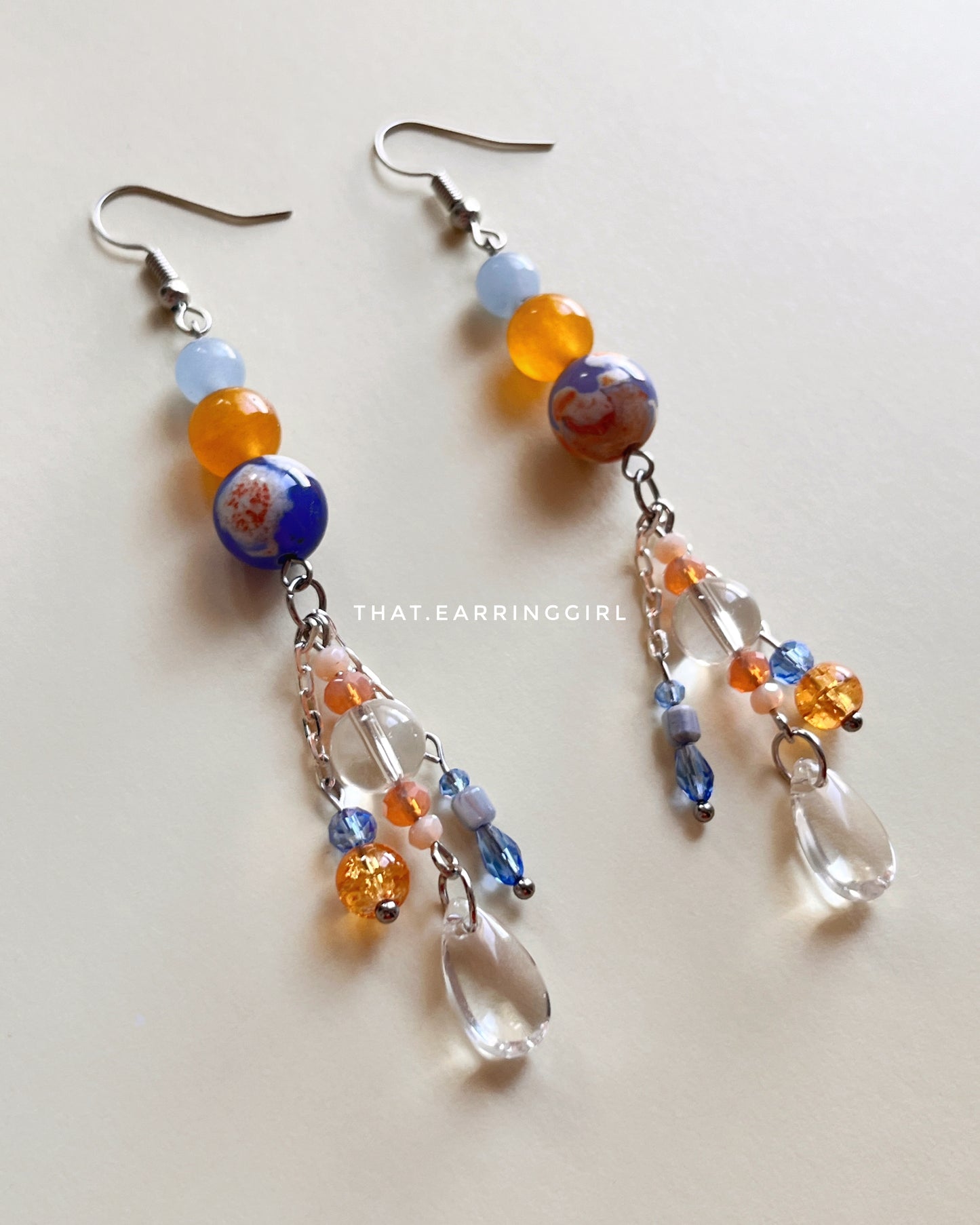 Where Sky Meets Amber - Handmade Earrings