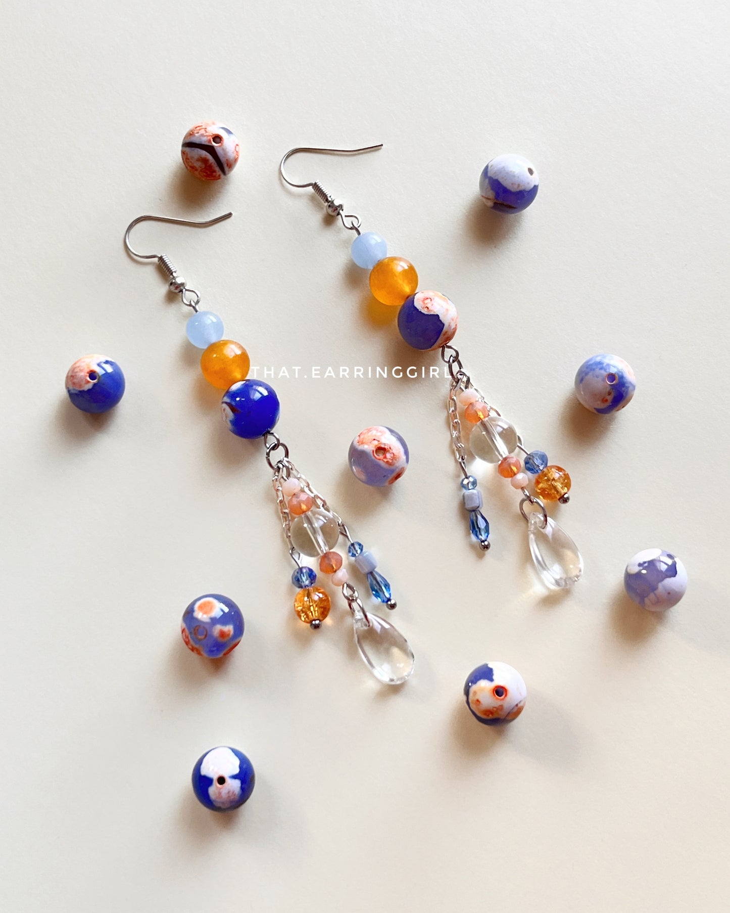 Where Sky Meets Amber - Handmade Earrings