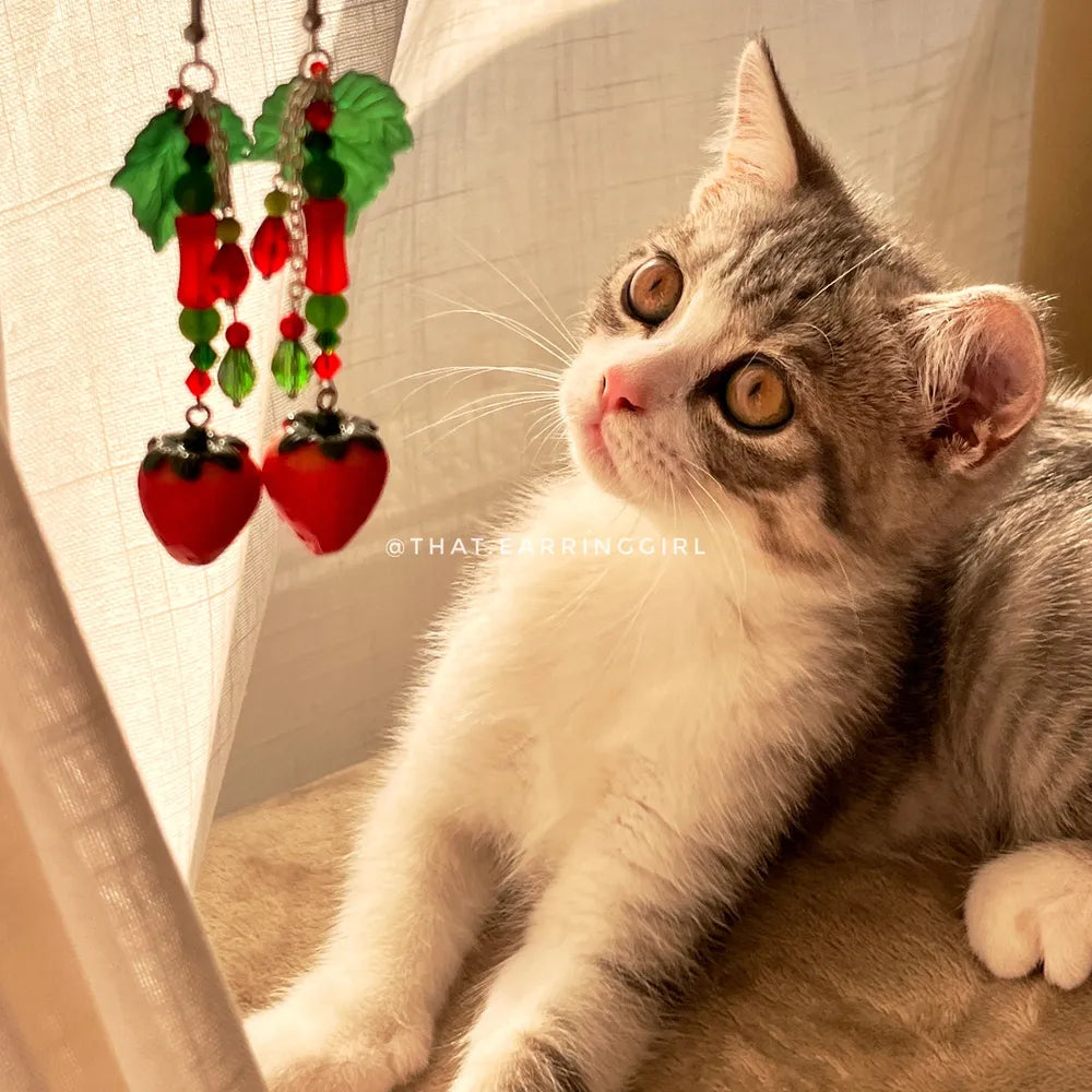 Strawberry Vine - Handmade Earrings