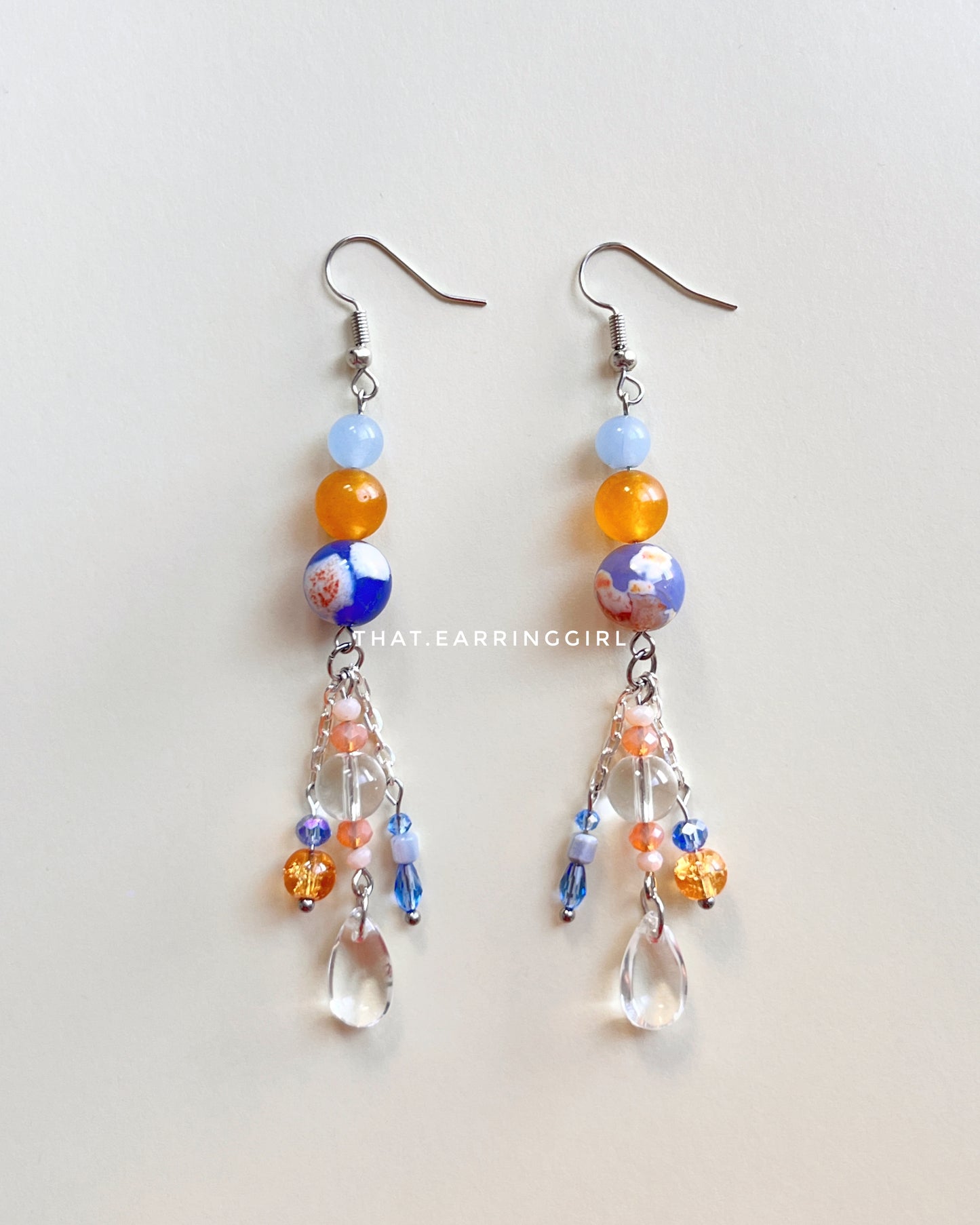 Where Sky Meets Amber - Handmade Earrings