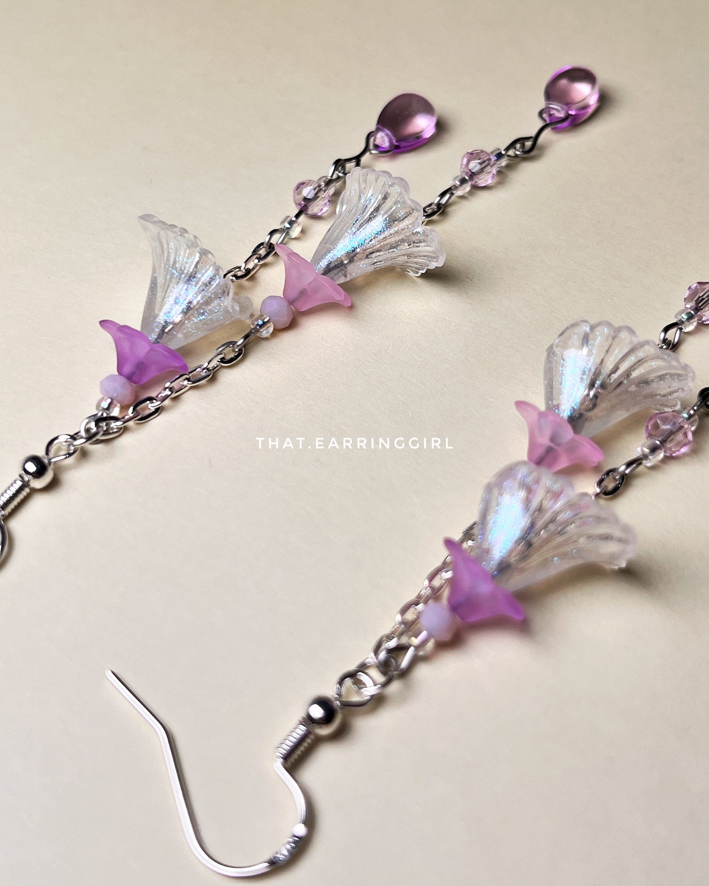 Lavender Dewdrops - Handmade Earrings