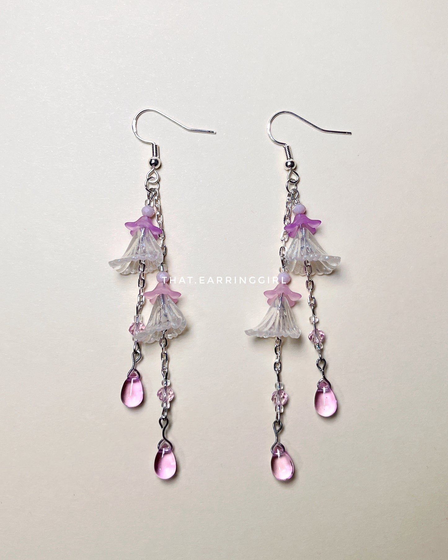 Lavender Dewdrops - Handmade Earrings