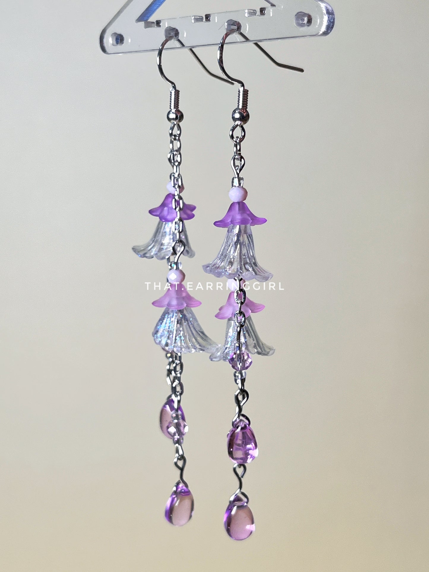 Lavender Dewdrops - Handmade Earrings