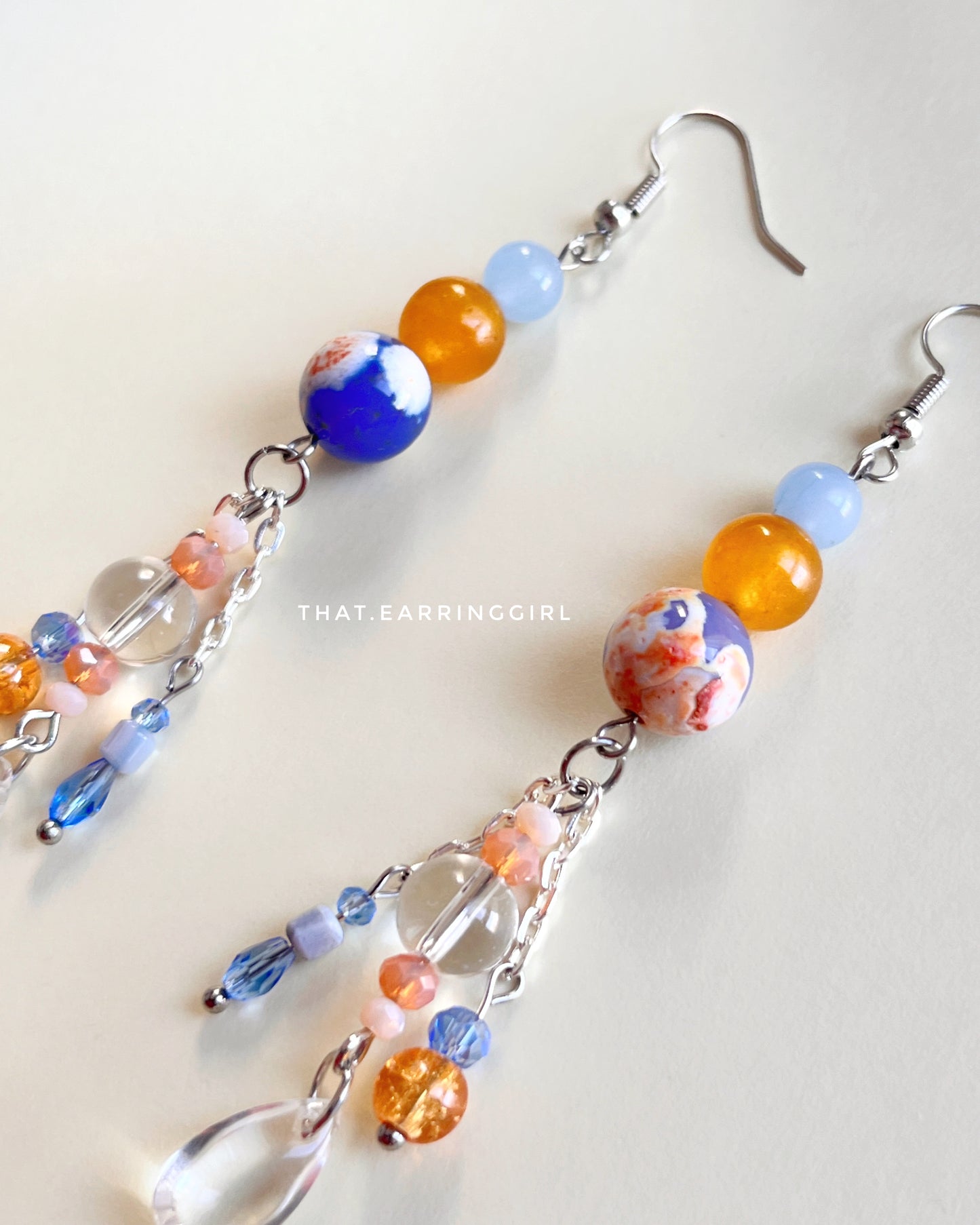 Where Sky Meets Amber - Handmade Earrings
