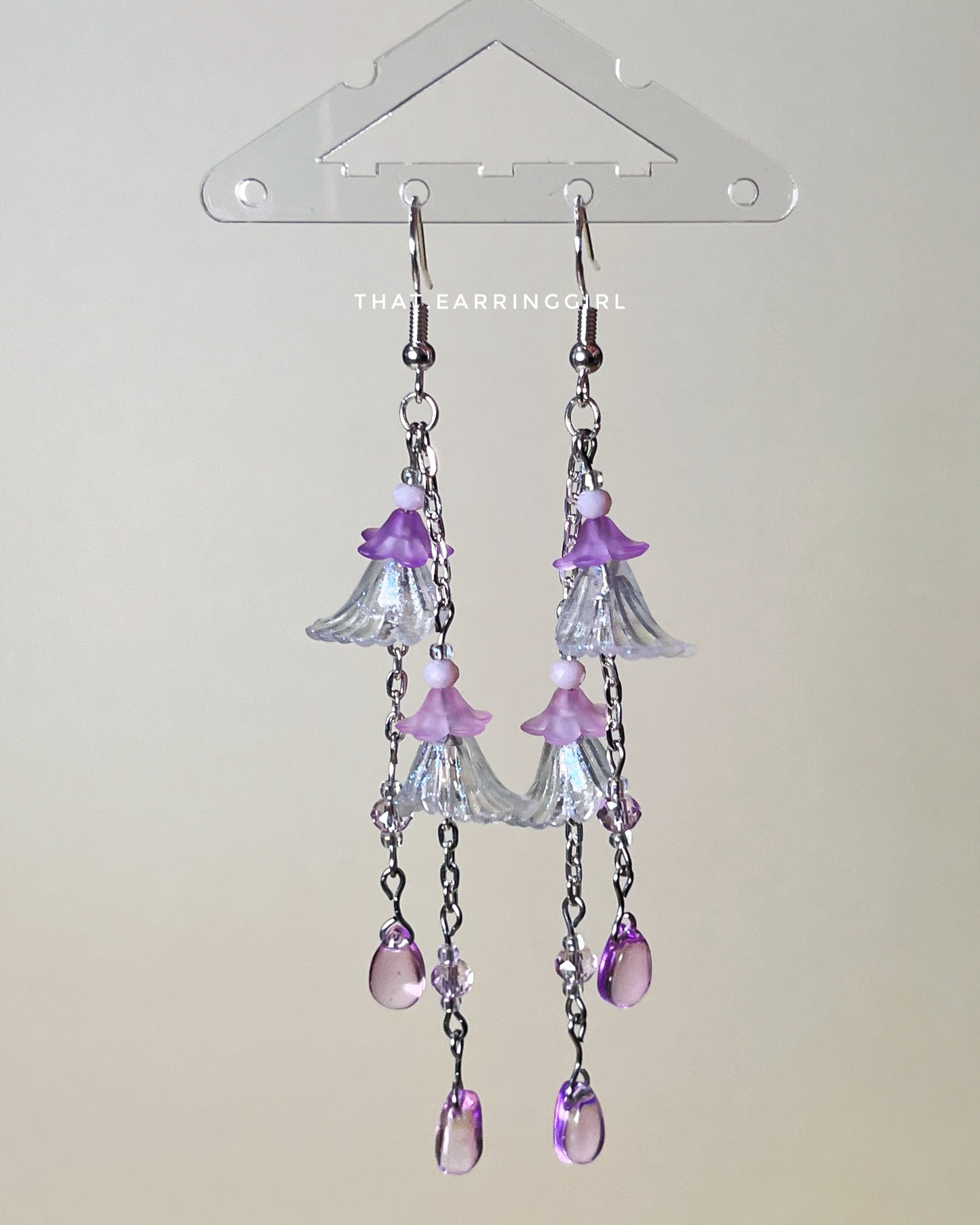 Lavender Dewdrops - Handmade Earrings