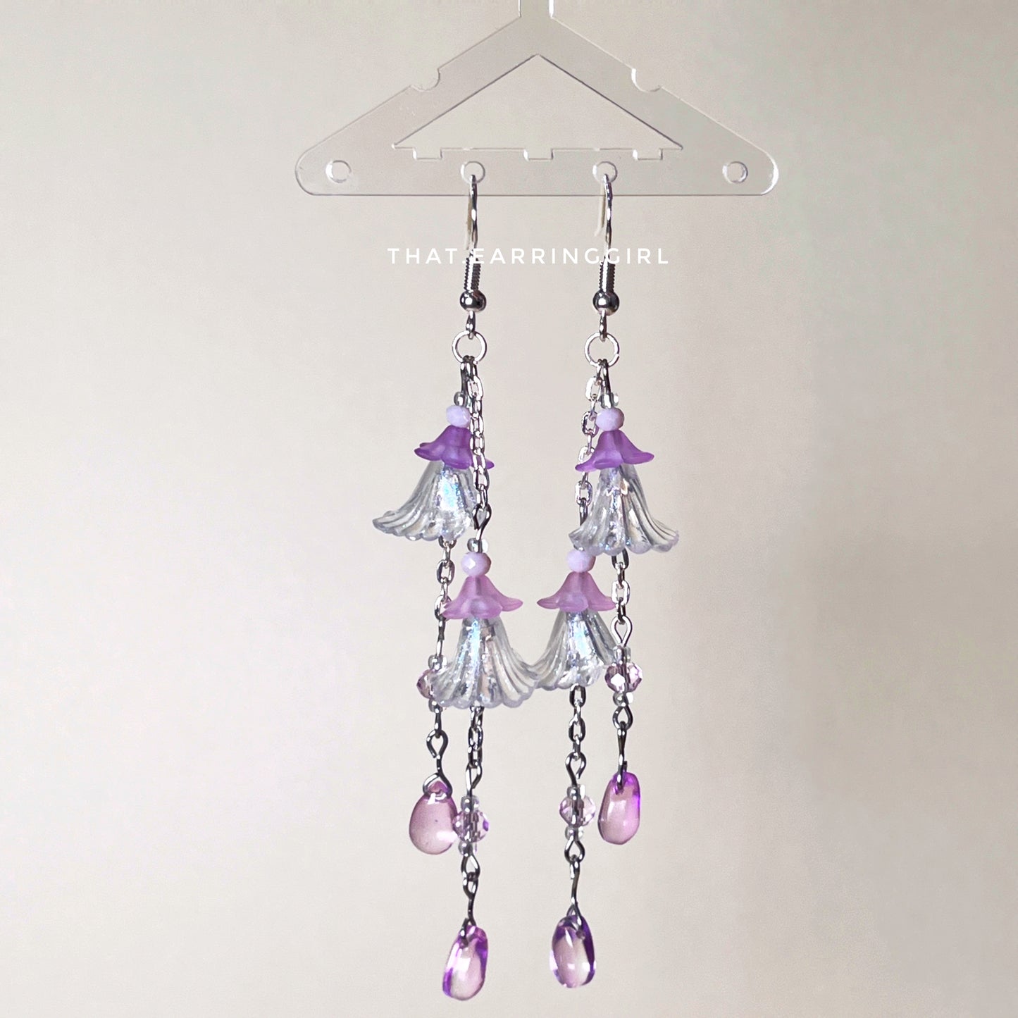 Lavender Dewdrops - Handmade Earrings