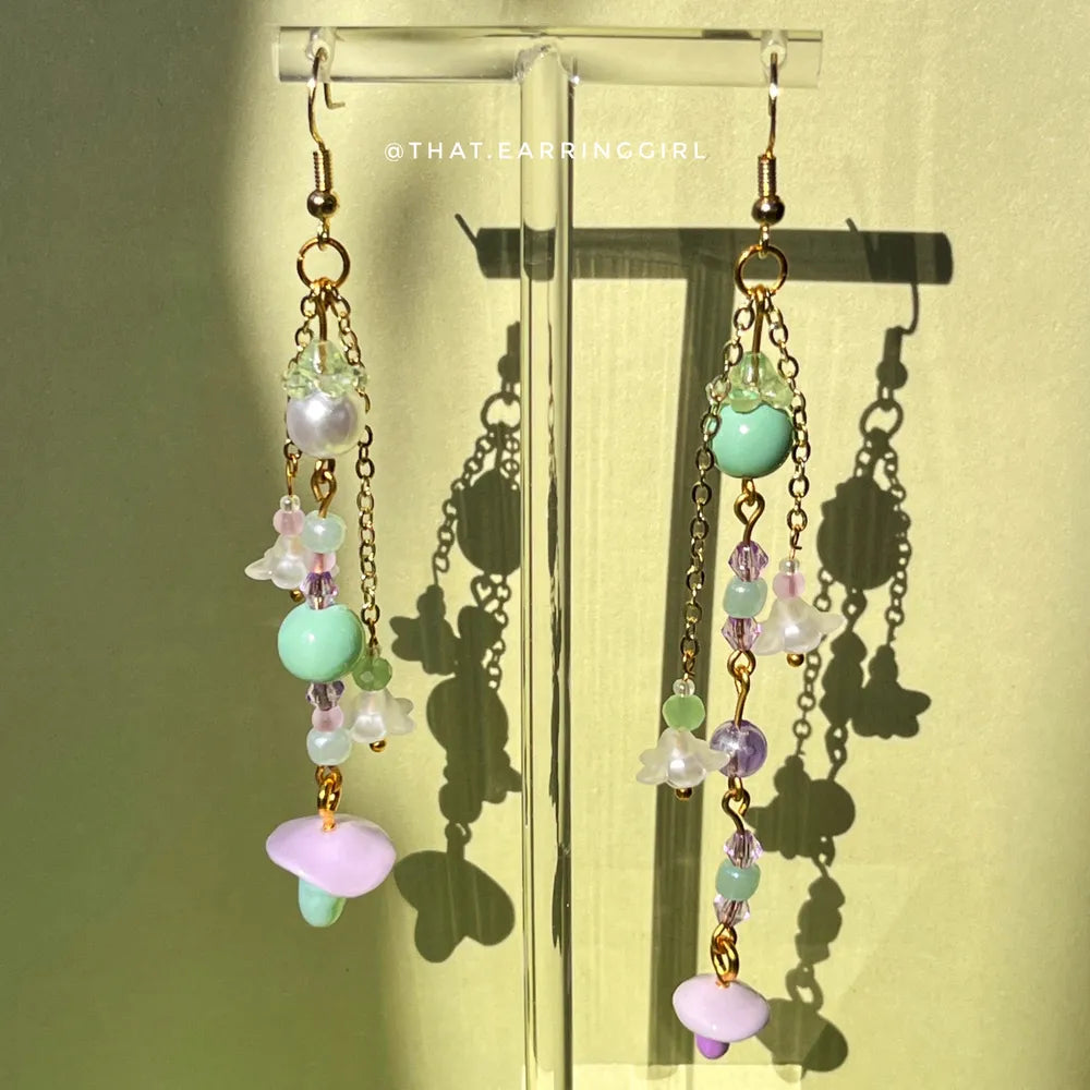 Pastel Mushrooms - Handmade Earrings
