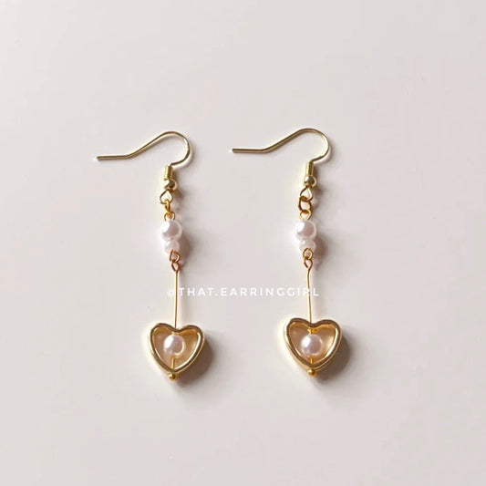 Golden Heart - Handmade Earrings