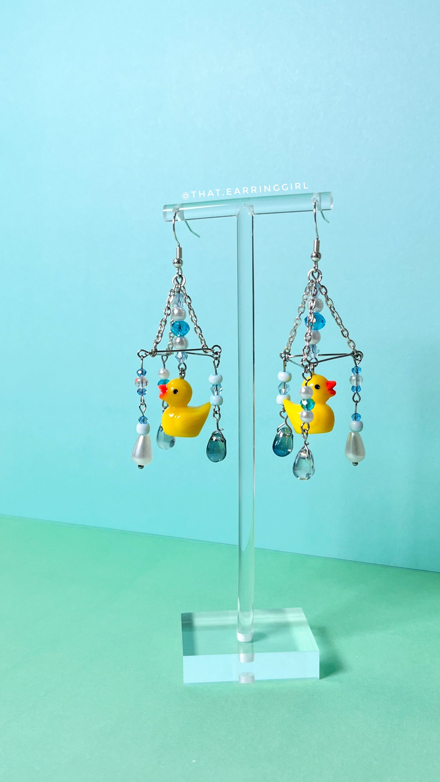 Ducky's Raindrop Dance - Handmade Earrings