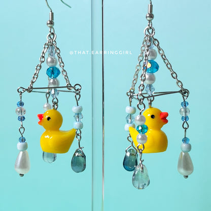 Ducky's Raindrop Dance - Handmade Earrings