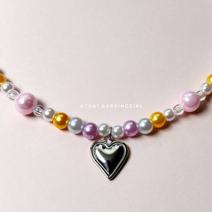 Pearly Heart - Handmade Necklace