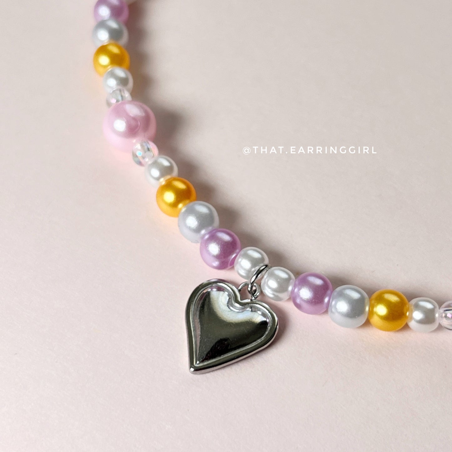 Pearly Heart - Handmade Necklace