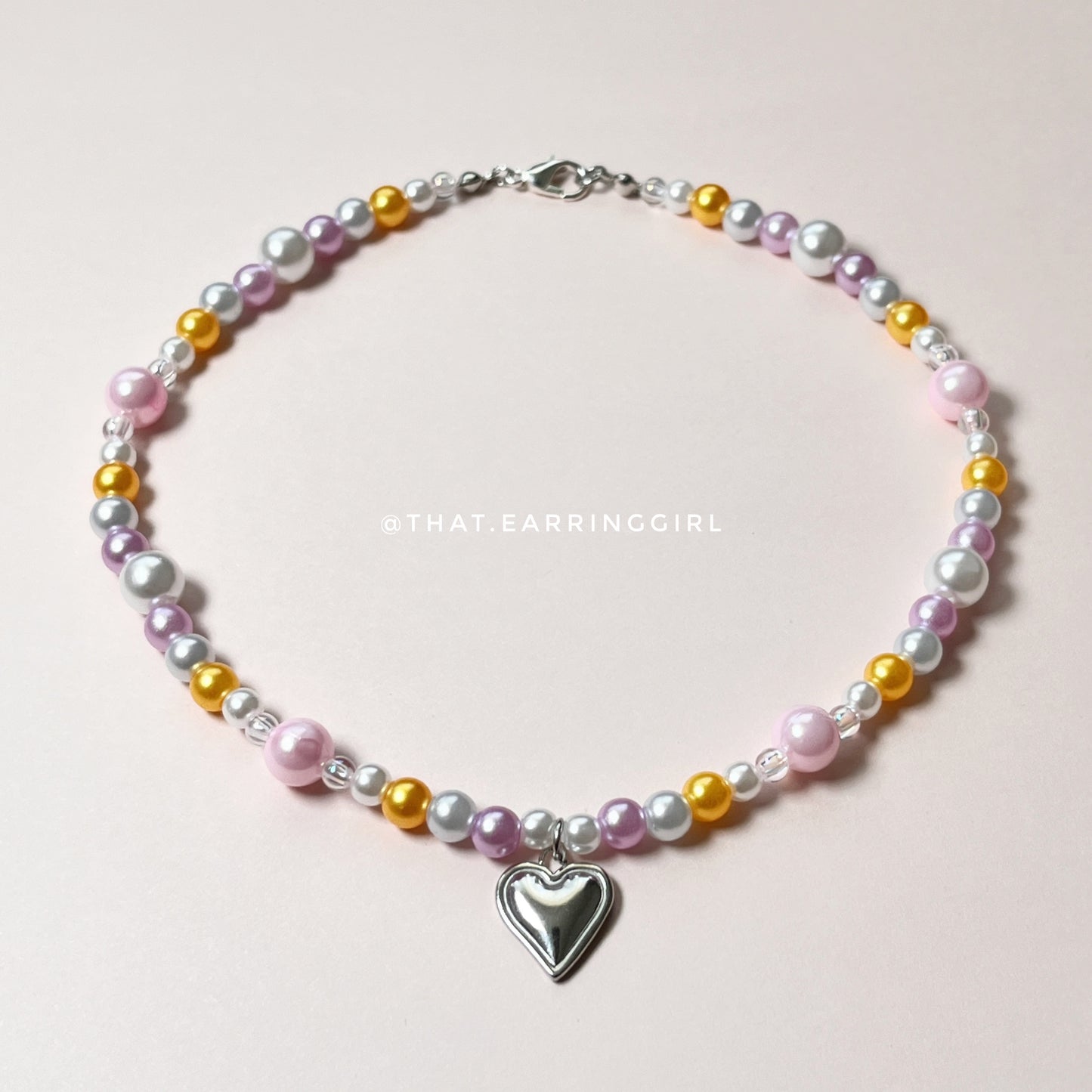 Pearly Heart - Handmade Necklace