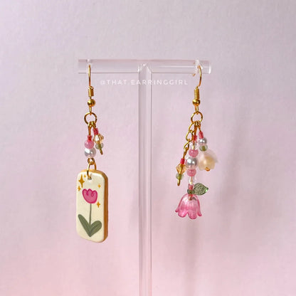 Sparkling Tulip - Handmade Earrings