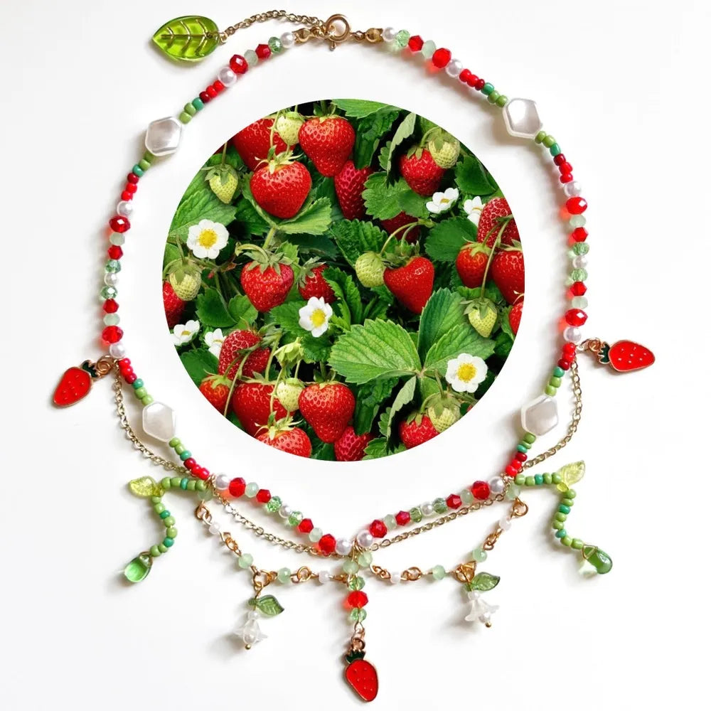 Strawberry Garden - Handmade Necklace