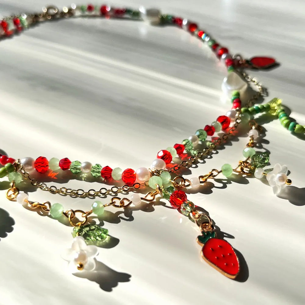 Strawberry Garden - Handmade Necklace