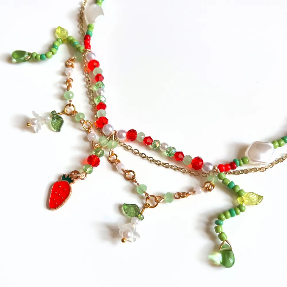 Strawberry Garden - Handmade Necklace