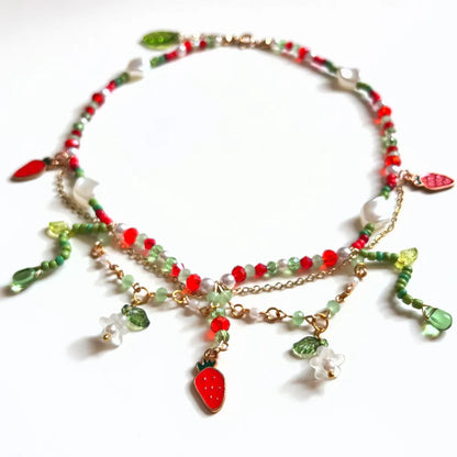 Strawberry Garden - Handmade Necklace