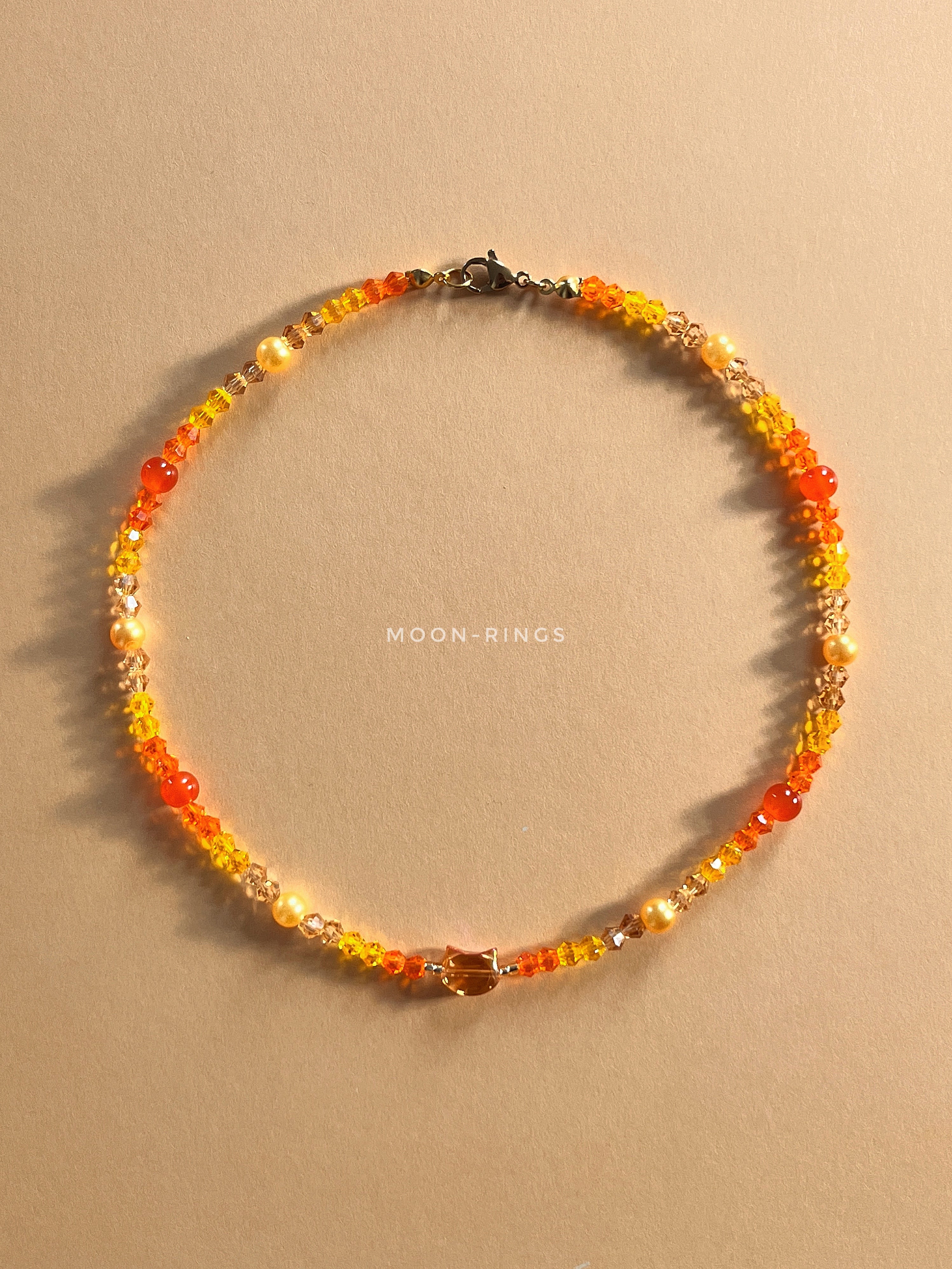 Orange Cat - Handmade Necklace