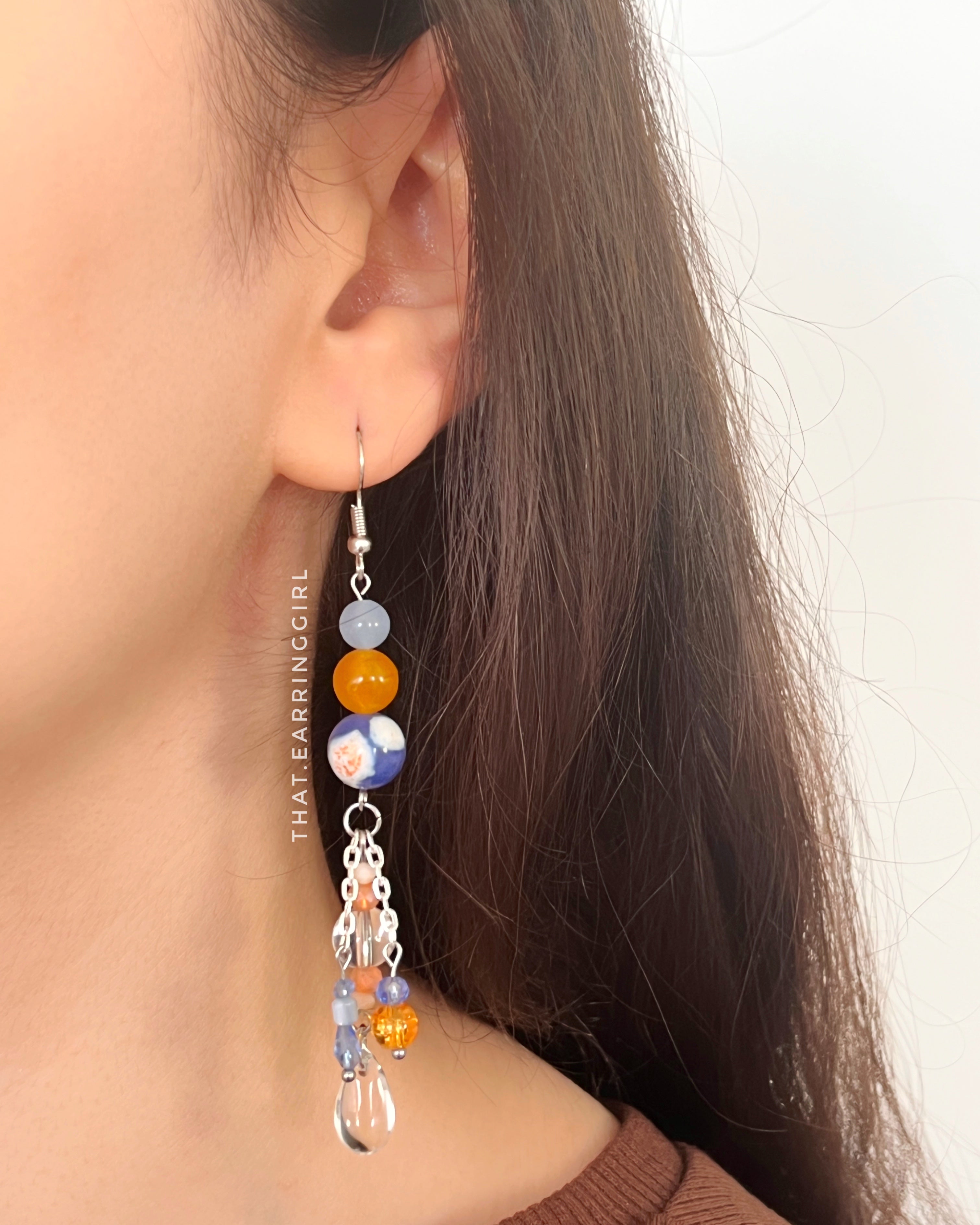 Where Sky Meets Amber - Handmade Earrings